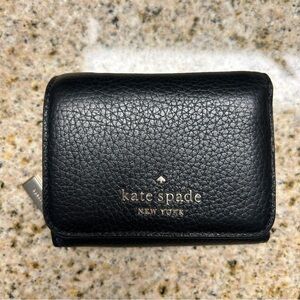 Kate Spade Black Small Trifold Continental Wallet